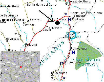 Situa Siguero en el mapa
